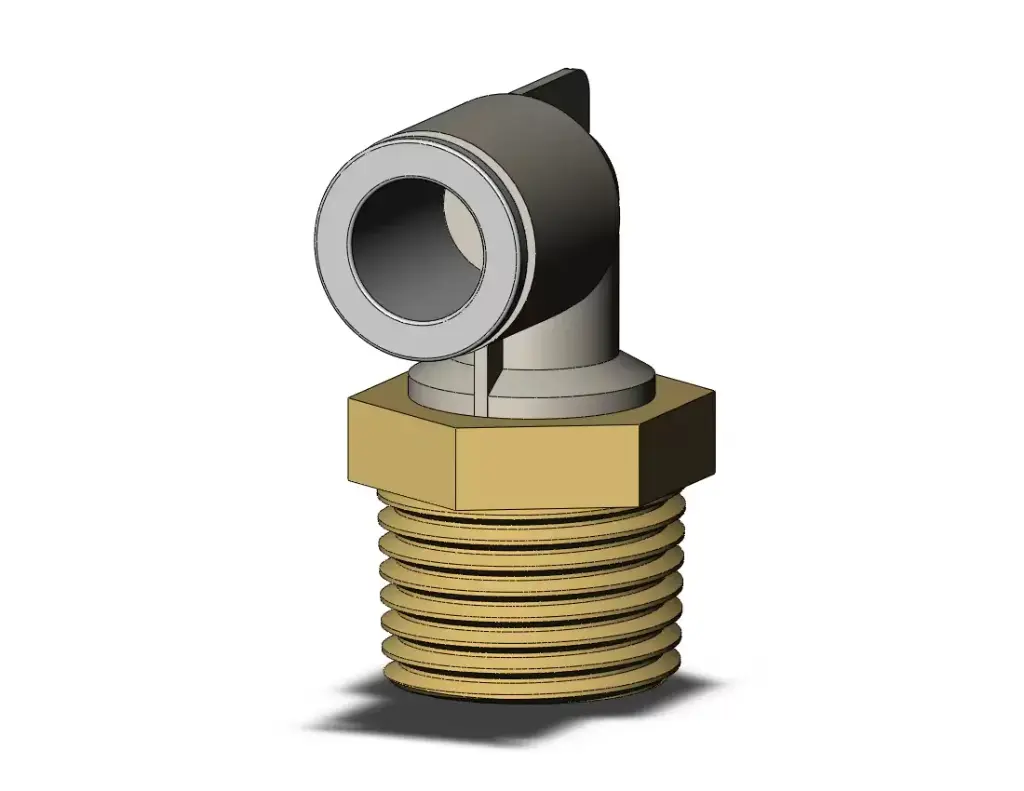 Raccord coude 90° mâle R 1/2 diamètre D10