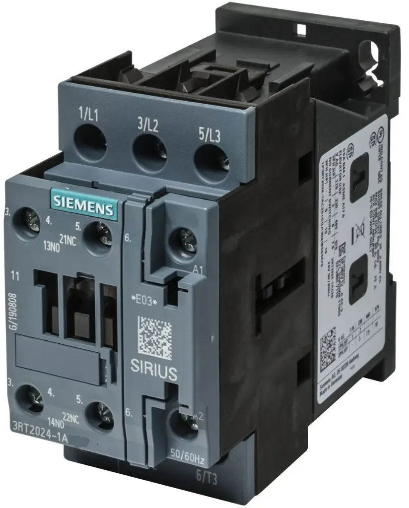 Contacteur de puissance, AC-3e/AC-3, 12 A, 5,5 kW / 400 V, 3 pôles, 230 V AC, 50 Hz, contacts auxiliaires : 1 NO + 1 NF, borne à vis, taille : S0