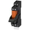 [LZS:RT4A4T30] Relais embrochable complet, 2 contacts inverseurs, 230 V AC, module LED rouge, socle  d'enfichage standard, bornes à vis, brochage 3,5 mm