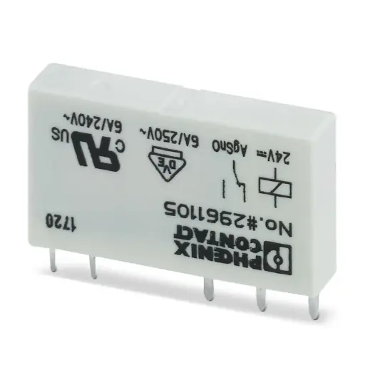 [2961105] Relais de puissance miniature enfichable à contact de puissance, 1 contact inverseur, tension d'entrée 24 V DC REL-MR- 24DC/21 (min 20pcs)
