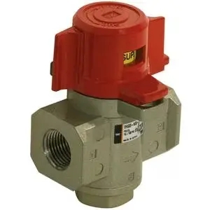 [VHS40-F03A] Vanne de sectionnement 3/2 avec purge de pression résiduelle, cadenassable, simple effet, taille du corps 40 taraudage F,orifice 3/8