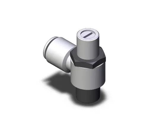 [AS2201F-02-08SD] Régleurs de débit, Standard, Raccord instantané, Réglable avec un tournevis plat, Coudé 1/4 Tube ∅8