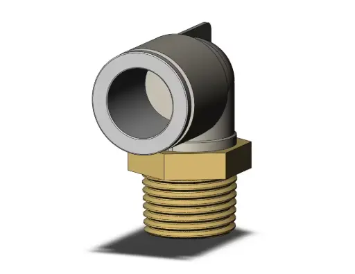 [KQ2L16-04AS] Raccord de tube pneumatique enfichable à enfoncer - Matériau du corps TUBAGE STANDARD, AVEC SCELLANT POUR FILETAGE, 2 ports, diamètre extérieur du tube compatible de 16 mm