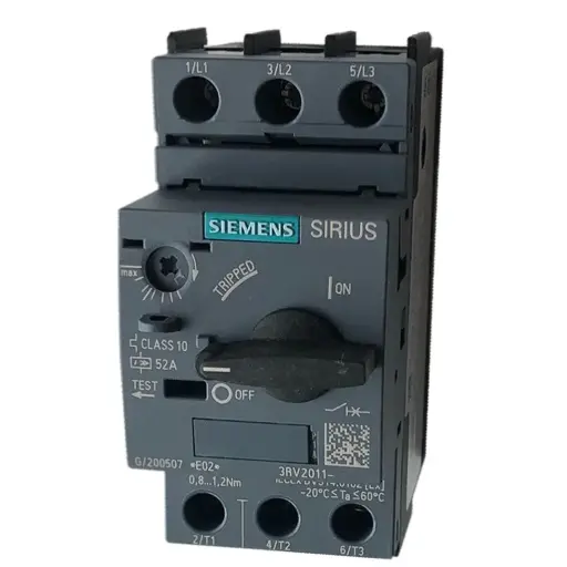 [3RV2011-0KA10] Disjoncteur de taille S00 pour la protection des moteurs, CLASS 10 Déclencheur de surcharge à temps dépendant 0,9...1,25 A Déclencheur de court-circuit 16 A Borne à vis pouvoir de coupure standard