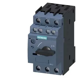 [3RV2021-0GA15] Disjoncteur de taille S0 pour la protection des moteurs, CLASS 10 Déclencheur de surcharge à temps dépendant 0,45...0,63 A Déclencheur de court-circuit 8,2 A Borne à vis pouvoir de coupure standard avec interrupteur auxiliaire transversal 1 contact à fermeture+1 contact à ouverture, 