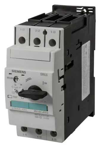 [3RV1031-4FA10] Disjoncteurs de taille S2 pour la protection des moteurs, CLASS 10 Déclencheur de surcharge à temps dépendant 28...40 A Déclencheur de court-circuit 520 A borne à vis pouvoir de coupure standard !!! Produit en fin de vie !! Le successeur est SIRIUS 3RV2 Successeur préféré : >>3RV2031-4UA10<< 