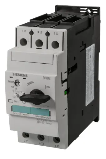 [3RV1031-4GA10] Disjoncteurs de taille S2 pour la protection des moteurs, CLASS 10 Déclencheur de surcharge à temps dépendant 28...40 A Déclencheur de court-circuit 520 A borne à vis pouvoir de coupure standard !!! Produit en fin de vie !! Le successeur est SIRIUS 3RV2 Successeur préféré : >>3RV2031-4UA10<<