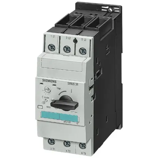 [3RV1431-4FA10] Disjoncteur de taille S2 pour la protection transfo Déclencheur de surcharge à temps dépendant 28...40 A Déclencheur de court-circuit 836 A borne à vis pouvoir de coupure standard !!! Produit en fin de vie !! Le successeur est SIRIUS 3RV2 Successeur préféré : >>3RV2431-4UA10<<