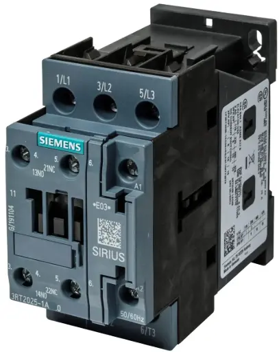 [3RT2025-1AB00] Contacteur de puissance, AC-3e/AC-3, 17 A, 7,5 kW / 400 V, 3 pôles, AC 24 V, 50 Hz, contacts auxiliaires : 1 NO + 1 NF, borne à vis, taille : S0 