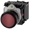 [3SU1102-0AB20-1CA0] Bouton-poussoir lumineux, 22 mm, rond, plastique, rouge, Bouton, plat, sans maintien, avec support, 1Ö, Module LED avec LED intégrée 24 V CA / CC borne à vis
