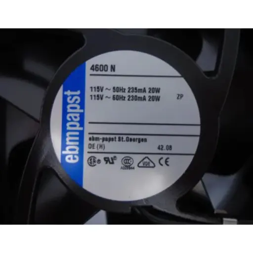 [4600N] Ventilateur tubulaire AC Fans, 119 x 119 x 38 mm, 87/104 CFM, 18 W, 82/95 Pa, gainé, 2 fils, IP20
